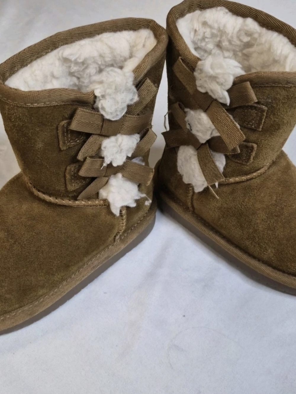 Koolaburra Tan Suede Kids Boot with White Faux-Shearling By Ugg